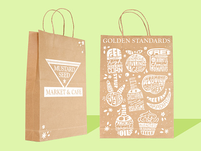 Mustard Seed Market Grocery Bag grocery paper bag store typography