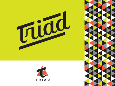 Triad advertising branding identity logo mark neon pattern triangle typography