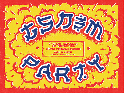GSD&M SXSW Party Typography asian characters event explosion fireworks lettering offset smoke sxsw type typography vintage