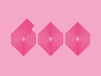 600 Followers dawg angular custom dribbble geometric lettering numbers pink type typography