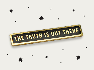 JUNK-O The Truth Is Out There Enamel Pin card condensed enamel pin gold lapel mulder packaging photography scully space type x files
