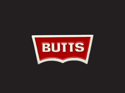 JUNK-O BUTTS enamel pin ass butts denim enamel pin icon jeans lapel pin levis logo mark parody type