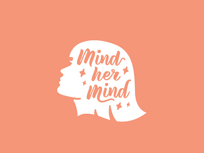 Mind Her Mind calligraphy hair icon logo mark profile script silhouette stars type woman