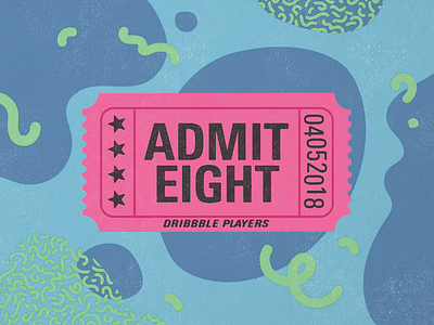 8 Dribbble Invites amusement park carnival distressed drafted dribbble invite player prospect shapes texture ticket