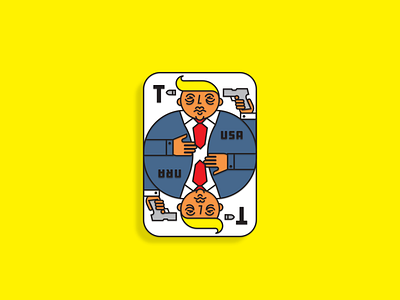 Trump Card geometric icon illustration playing card political portrait trump