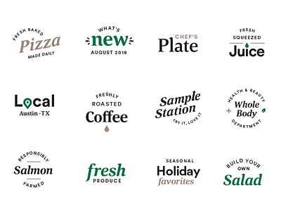 WFM Type Experimentation coffee grocery juice lockup logo organic salad type typography whole foods