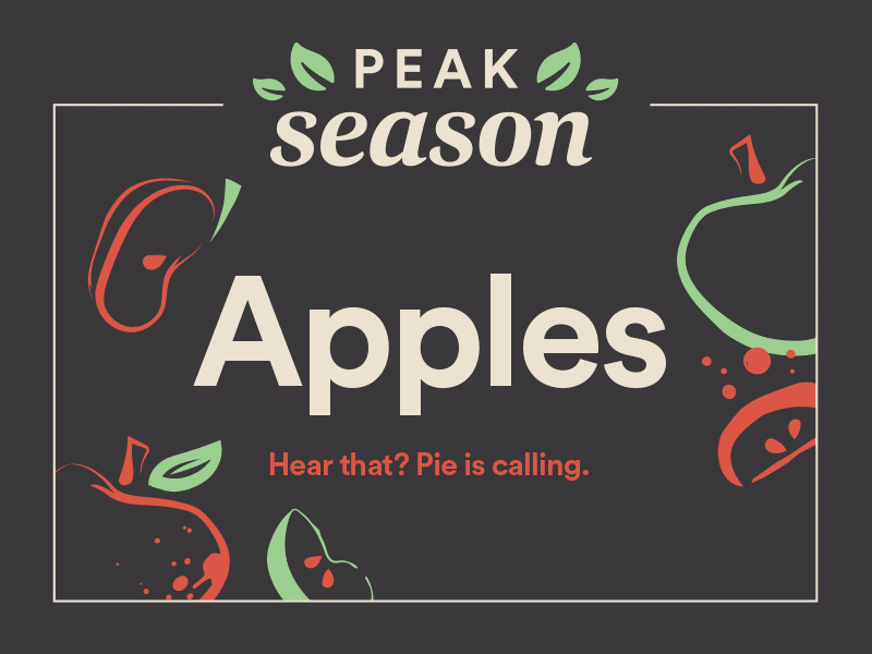 Peak Season Apples apples branding chalk gestual grocery illustration ink logo organic produce splatter