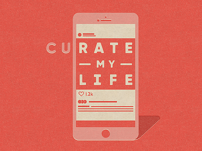 Curate icon illustration instagram iphone risograph smartphone social media spot illustration texture type typogaphy