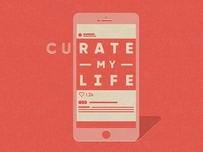 Curate icon illustration instagram iphone risograph smartphone social media spot illustration texture type typogaphy