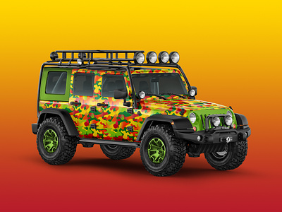 Jeep Wrap camo camouflage expo gradient jeep pattern trade show vehicle wrangler