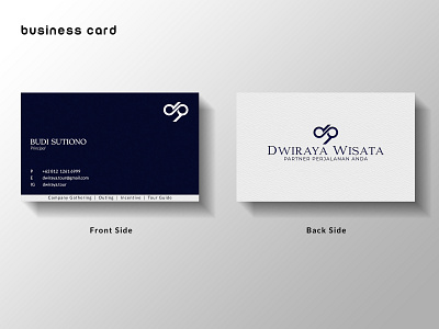 Dwiraya Wisata Business Card business card design icon travel typography