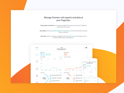 Eventbrite Marketing | Landing Page Refresh color eventbrite gradient landing page layout orange web design