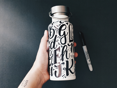 Alphabet water bottle alphabet lettering type typography