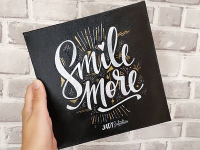 Smile More canvas lettering