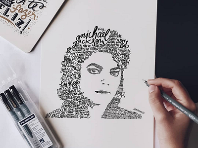 Michael Jackson alltype graphic design handmade illustration lettering michael jackson music pop portrait typography
