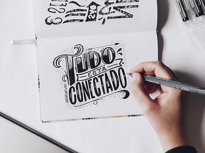 Everything is connected art brasil connection lettering type typography