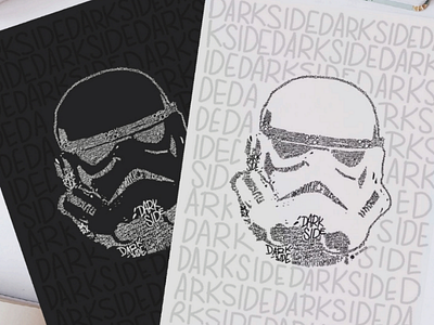 Stormtrooper dark side lettering portrait star wars type typography