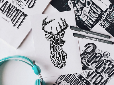 Expecto Patronum harry potter lettering magic typography