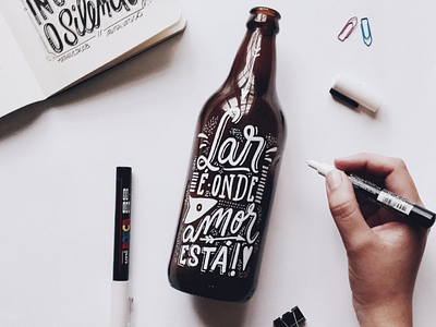 Home is where the heart is. art bottle design handmade home letter lettering typography