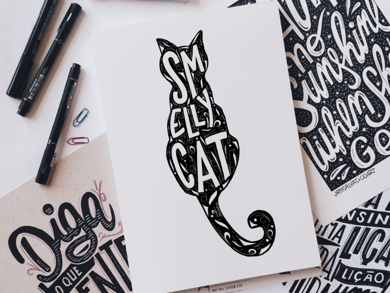 Smelly Cat cat friends lettering phoebe serie silhouette smellycat typography