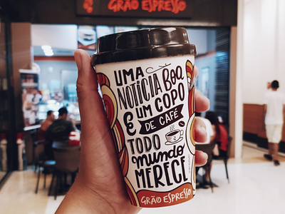 Lettering Coffee Cup brasil coffee cup graoespresso graphicdesign handlettering handmade lettering type