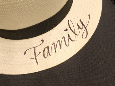 Family Hat family handmade hat lettering type