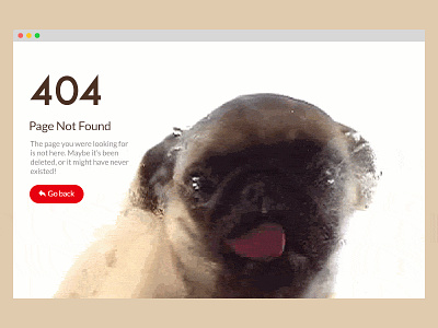 Daily Ui 008 - 404 Page 404 animated dailyui pug