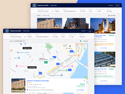 Hotel Reservations book booking cards filters hotel map map view reservation room web