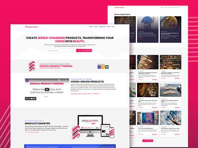 Radical Product desktop landing page radhika radical site ui design web web page website