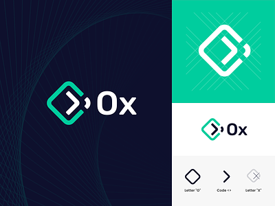 Ox Logo brand branding cli code design logo mark ox software ui