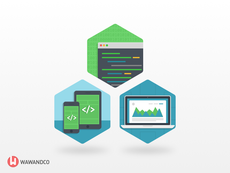 Illustrations identity ui mobile desktop sketch hexagon code devices web icons illustration