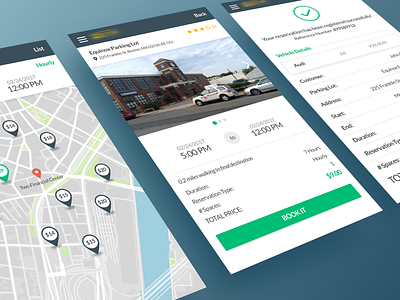 Parking App app booking map mobile parking parking lot reservation vehicle