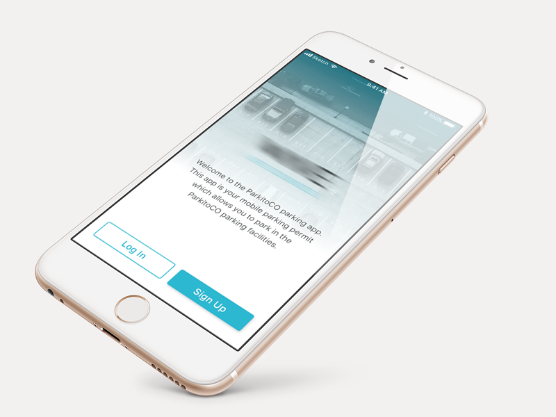 Parkito Home View vehicle app sign up mobile iphone home view parking