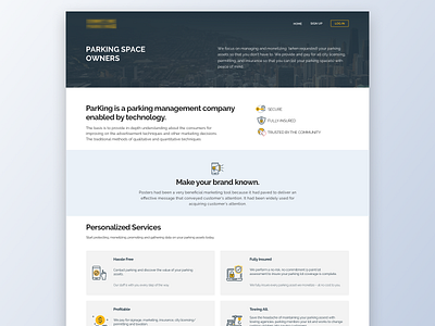 Parking Landing Page app design desktop landing landing page parking ui web