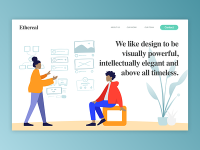 Ethereal Landing design designer illustration ui web