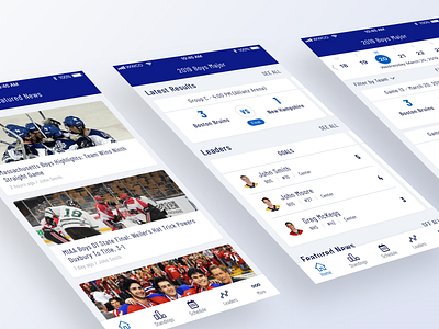 HNIB iOS App Design app boston card collaboration design hockey ios mobile schedule score sketch sport tournament ui