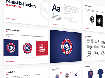 MHSH Brand Guideline brand brand identity brandbook branding hockey hockey logo logo massachussetts typography
