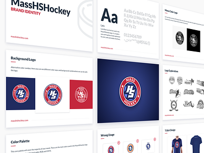 MHSH Brand Guideline brand brand identity brandbook branding hockey hockey logo logo massachussetts typography