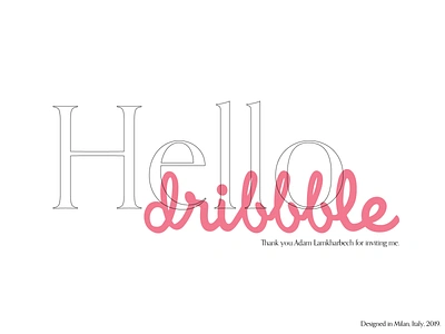 Hello Dribble! animation app design illustration minimal thankyou type typography ui web welcome shot