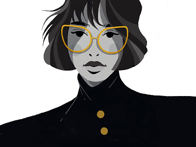 Woman in black character design design face illustration illustration design portrait vector vector illustration