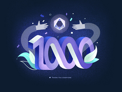 1000 Followers 1000 followers 1k 2d ai animation design illustration motion graphics ui vector