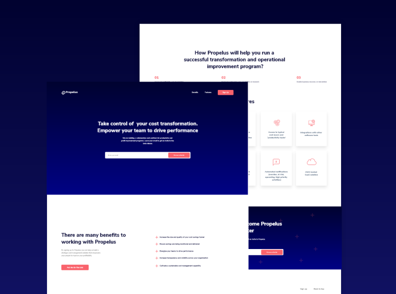 Propelus - Landing page design by Edward Tofan on Dribbble