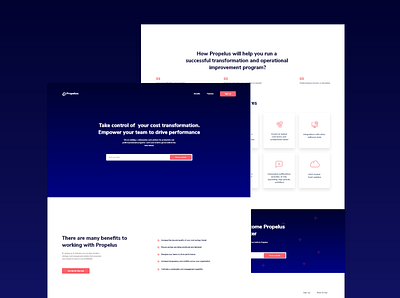 Propelus - Landing page design app design flat minimal process product page ui ux webdesign website