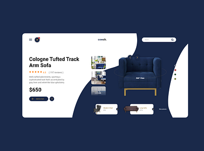 Cowch - Product Page design flat minimal process product product page ui ux web website