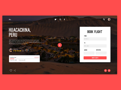 Travelin - Huacachina, Peru design flat minimal process product product page ui ux web website