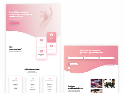 Landing page - Nails Course app design flat minimal process product product page ui ux web website