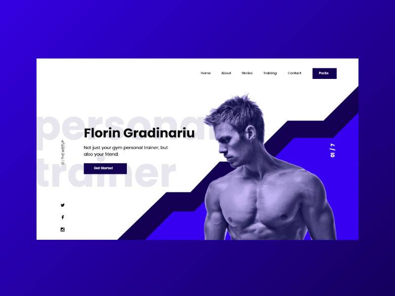 Fitness Website - Personal Trainer uidesign webdesign portfolio vector website web ux ui personaltrainer fitness process minimal flat design