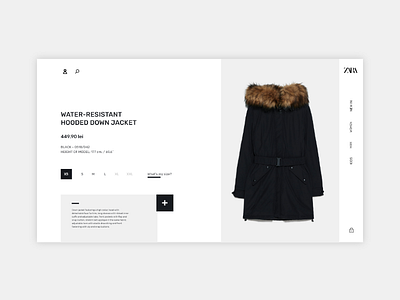 Fashion Product Page - Zara product page redesign design ecommerce fashion flatdesign interactivity landingpage uiux userexperience userinterface webdesign zara