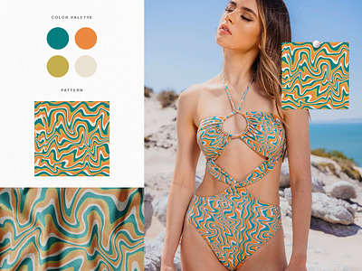 Pattern design - Groovy design fabric graphic design groovy illustration pattern retro swimwear texture waves