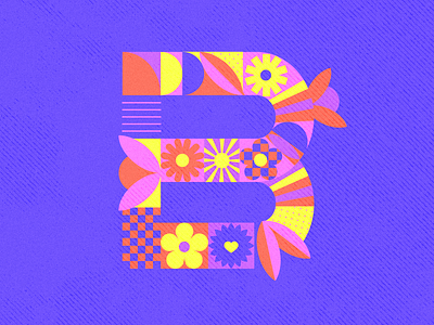 BLOOM b bloom design flower flowers graphic design illustration lettering summer sun type typography vector